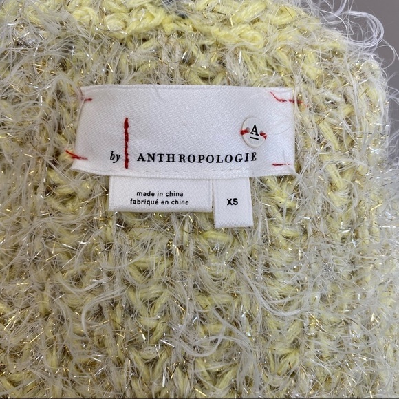 Anthropologie Larkin Shimmer Cardigan Chunky Knit Fuzzy Sweater , XS - Picture 12 of 13